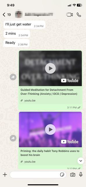Client check-in on WhatsApp