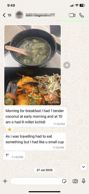 Client check-in on WhatsApp