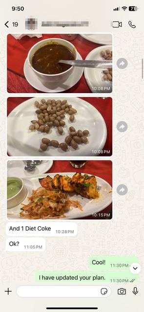 Client check-in on WhatsApp
