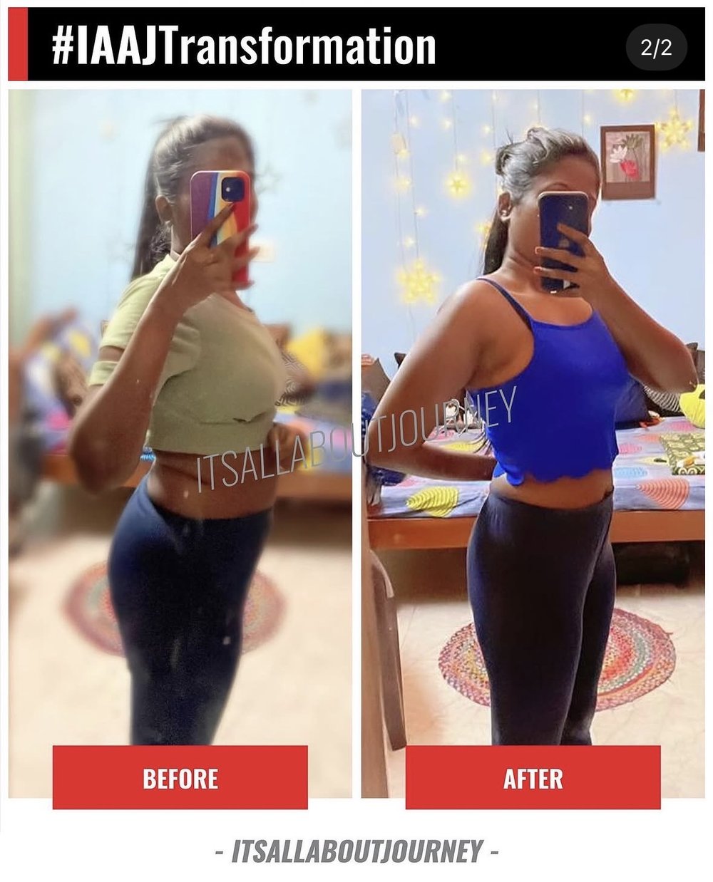 Client before and after transformation