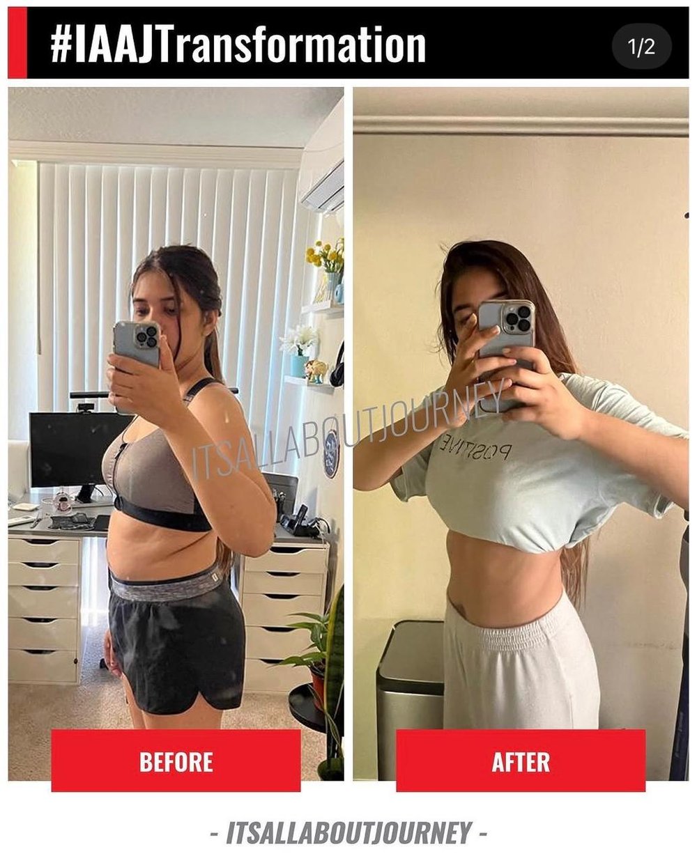 Client before and after transformation