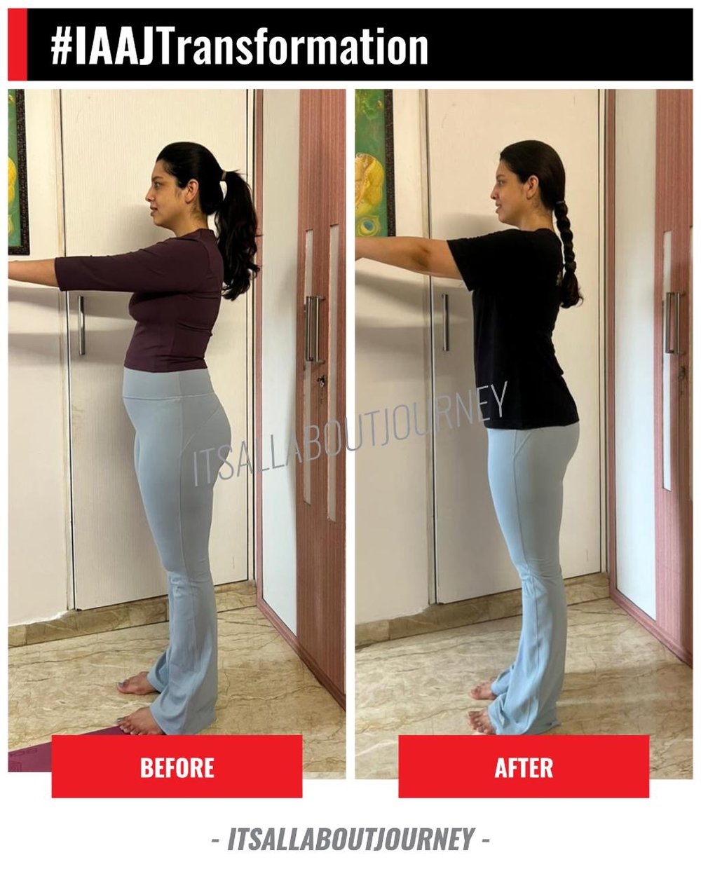 Client before and after transformation