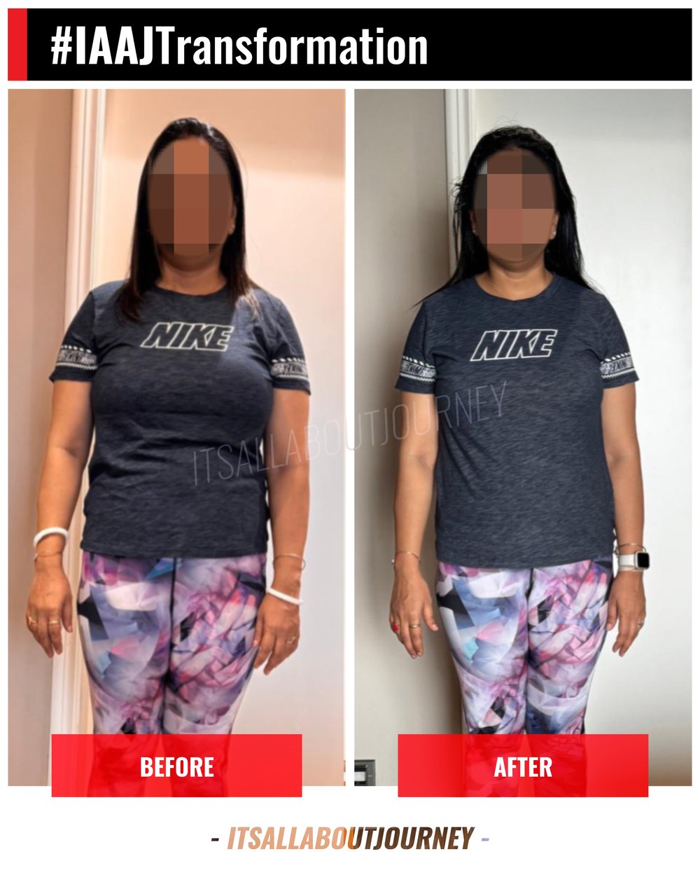 Client before and after transformation