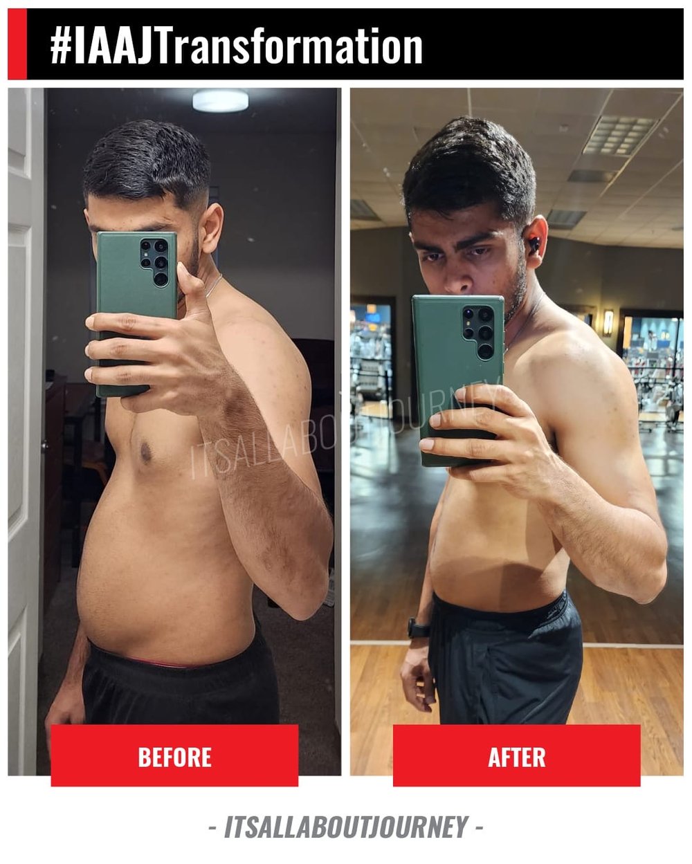 Client before and after transformation
